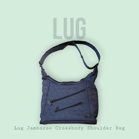 Lug Jamboree Crossbody Shoulder Bag Navy Quilted Nylon – Lightweight Travel Tote - Picture 1 of 11